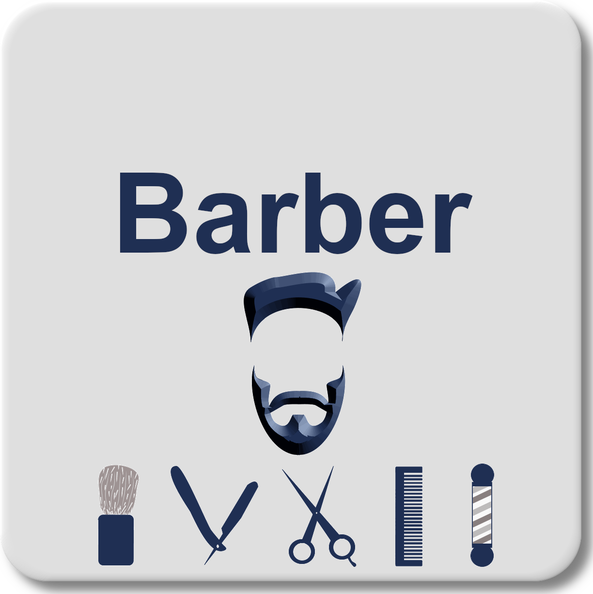 Tunika Disposable Barber Towels image depicting a icon of a male with a beard and barber grooming tools icons below