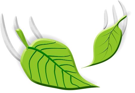 Tunika Salon Towels two green leaf icons blowing_in the wind 